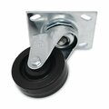 Rubbermaid Commercial Replacement Plate Casters, Rigid Mount Plate, 3.5 in. Rubber Wheel, Black FG1005L40000